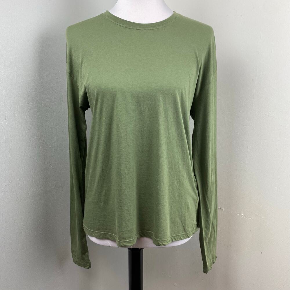 Roberto Collina Military Green Fine Knit Long Sleeve T-shirt Small
